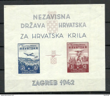 CROATIA Kroatien 1942 Hrvatska Block 1 MNH/MH (stamps Are MNH/**) - Kroatien