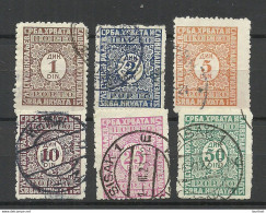SERBIEN SERBIA Croatia Portomarken Postage Due, 6 Stamps, 1-50 Din. O - Serbie