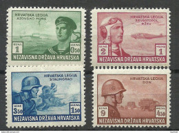 CROATIA Kroatien Hrvatska 1943 Michel 107 - 110 * Legionaires - Croacia