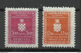 CROATIA Kroatien Hrvatska 1942/43 Michel 7 & 13 * Dienstpost Duty Tax Stamps - Kroatië