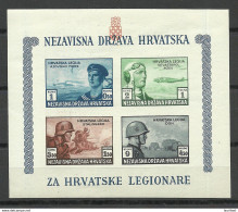 CROATIA Kroatien 1943 Hrvatska Block 5 B MNH - Croazia