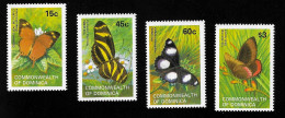 1982 Butterflies Michel DM 782 - 785 Stamp Number DM 768 -771 Yvert Et Tellier DM 741 - 744 Xx MNH - Dominica (1978-...)