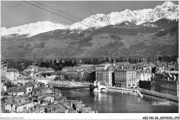 AEZP10-38-0871 - GRENOBLE - L'isère - Le Pont Suspendu - La Chaine De Belledonne  - Grenoble