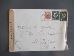 1944 LETTRE DE SUISSE TIMBRE PRO JUVENTUTE OUVERTURE CENSURE MILITAIRE POUR ST ETIENNE - 1921-1960: Modern Period