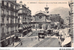 AEZP8-38-0690 - GRENOBLE - L'église Saint-louis - La Rue Poulat - Le Moucherotte  - Grenoble