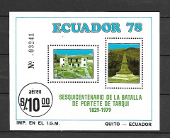 Ecuador 1979 The 150th Anniversary Of Battle Of Portete And Tarqui IMPERFORATE MS MNH - Equateur