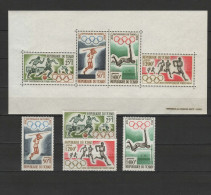 Chad - Tchad 1964 Olympic Games Tokyo, Football Soccer, Athletics Etc. Set Of 4 + S/s MNH - Sommer 1964: Tokio