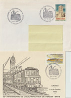 FT 18 . 87 . Limoges . Oblitération .  Electrification Vierzon Brive .1 Enveloppe, 1 CP Illustrée . 06 10 1987 . - Commemorative Postmarks