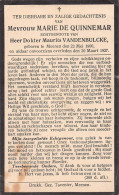 Doodsprentje / Image Mortuaire Marie Quinnemar - Vandenbulcke Menen 1900-1927 - Overlijden
