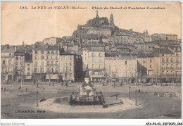 AFAP4-43-0354 - LE PUY-en-VELAY - Place Du Breuil Et Fontaine Crozatier - Le Puy En Velay