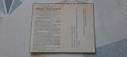 Alphonse Vandooren Geb.Gheluvelt 6/11/1874- Getr. H. Mortreu - Gest. Komen 10/01/1958 - Devotion Images