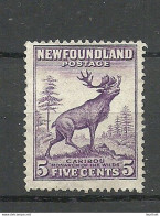 NEWFOUNDLAND CANADA Kanada 1932 Michel 176 (*) Mint No Gum Karibu - Sonstige & Ohne Zuordnung