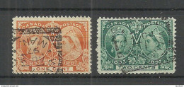 CANADA Kanada 1897 Queen Victoria QV Diamond Jubilee Michel 39 - 40 O - Used Stamps
