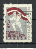 LATVIA Lettland In Exile Canada 1961 Flag Vignette Poster Stamp O - Lettonia