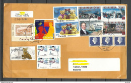 CANADA Kanada 2022 Cover To Estonia With Many Stamps Teddy Bear Snow Man Etc. - Storia Postale