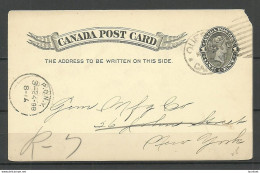 CANADA Kanada 1898 Postal Stationery Card 1 C. Ganzsache NB! Missing Rigt Corner! - 1860-1899 Victoria