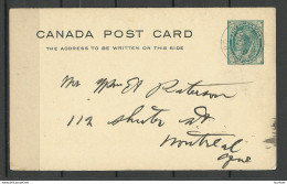 CANADA Kanada 1903 Postal Stationery Card 1 C. Ganzsache Queen Victoria - 1860-1899 Reinado De Victoria