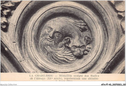 AFAP7-43-0714 - LA CHAISE-DIEU - Médaillon Sculpté Des Stalles De L'abbaye - Représentant Une Chimère à Deux Têtes - La Chaise Dieu