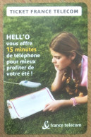 TICKET TÉLÉPHONE HELL'O SPÉCIMEN FACTICE PREPAID PREPAYÉE CALLING CARD NO TELECARTE PHONECOTE SCHEDA PHONE CARD - Billetes FT
