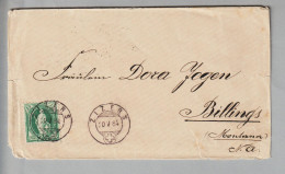 CH Heimat GR Zizers 1884-05-20 Brief Nach Billings Montana USA Mit 25Rp. Stehende H. SBK#67A - Covers & Documents