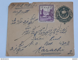 Timbre Du Pakistan Sur Enveloppe Entier Postal Envoyée Vers Karachi .. Lot100 . - Pakistán