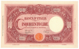 500 LIRE BARBETTI GRANDE C TESTINA RETRO BI RSI 17/08/1944 QFDS - Regno D'Italia – Autres