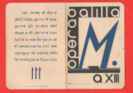 Tessera ONB BALILLA Anno XIII 1935 GHEDI Brescia Ventennio - Historical Documents