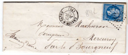 1864  CAD T 15 De CHALONS S SAONE G C 842  Envoyée à BOURGNEUF - 1849-1876: Klassik
