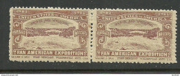 USA 1901 Pan American Exposition 1901 Buffalo & Niagara Advertising Poster Stamp Reklamemarke As Pair MNH - Neufs