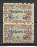 USA 1901 Pan American Exposition 1901 Buffalo & Niagara Advertising Poster Stamp Reklamemarke As Pair MNH - Nuovi