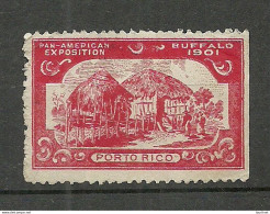 USA 1901 Pan American Exposition Porto Rico Buffalo Advertising Poster Stamp Reklamemarke (*) - Erinnofilia