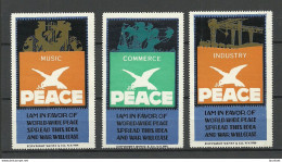 USA 1914 World Wide Peace Dove Taube Pax Propaganda Poster Stamps * - Vignetten (Erinnophilie)