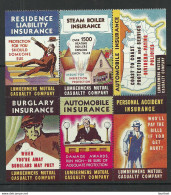 USA Insurance Versicherung Reklamemarken Advertising Poster Stamps MNH/MH - Autres & Non Classés