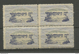 USA 1901 Pan American Exposition 1901 Buffalo & Niagara Advertising Poster Stamp Reklamemarke As 4-block MNH - Neufs