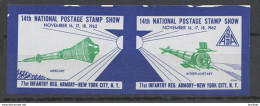 USA 1962 14th National Postage Stamp Show Cinderellas Poster Stamps ERROR Abart Variety = INVERTED Mercury MNH - Otros & Sin Clasificación