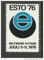ESTLAND Estonia 1976 In Exile Poster Advertising Stamp ESTO Festival USA Baltimore MNH - Estonie