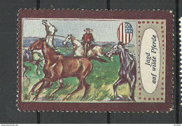 DEUTSCHLAND Poster Stamp Jagd Auf Wilde Pferde Wild West Horses USA Cowboy (*) - Erinnophilie