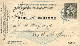 Carte Télégramme Type Chaplin 30c - 12 Novembre 1884 - Andere & Zonder Classificatie