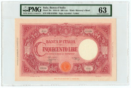 500 LIRE BARBETTI GRANDE C TESTINA RETRO BI RSI 11/11/1944 QFDS - Regno D'Italia – Other