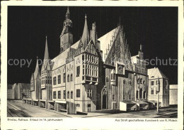 72502535 Breslau Niederschlesien Rathaus 14. Jhdt. Aus Stroh Geschaffenes Kunstw - Poland