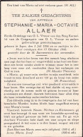Doodsprentje / Image Mortuaire Stephanie Allaer - Ieper 1866-1942 - Obituary Notices
