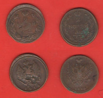 Russia 2 Kopecks 1810 HM + 1816 EM Roussland Tzarist Coin Russie - Rusia
