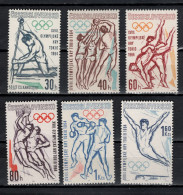 Czechoslovakia 1963 Olympic Games Tokyo, Basketball, Wrestling, Volleyball, Boxing Etc. Set Of 6 MNH - Sommer 1964: Tokio