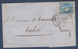Bordeaux N° 46B  Sur Lettre De Castres - Cote 30 € - 1870 Ausgabe Bordeaux