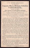 Doodsprentje / Image Mortuaire Augusta Verstraete - Declerck Meulebeke 1876-1919 - Todesanzeige