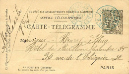 Carte Télégramme Type Chaplain 30c - Paris Le 15 Janvier 1903 - Autres & Non Classés
