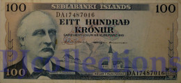 ICELAND 100 KRONUR 1961 PICK 44a VF - Iceland