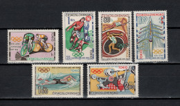 Czechoslovakia 1964 Olympic Games Tokyo, Cycling, Football Soccer, Rowing Etc. Set Of 6 MNH - Estate 1964: Tokio