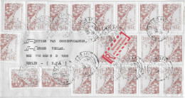 Postzegels > Afrika > Algerije (1962-...)>aangetekende Luchtpostbrief  Met 20 Postzegels  (17801) - Argelia (1962-...)