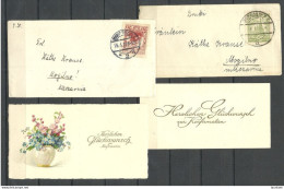 POLEN Poland 1927 O BYDGOSZCZ - 2 Small Covers With Original Content - Confirmation Gratulation Cards To Mogilno - Storia Postale
